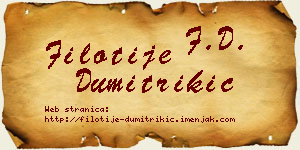 Filotije Dumitrikić vizit kartica